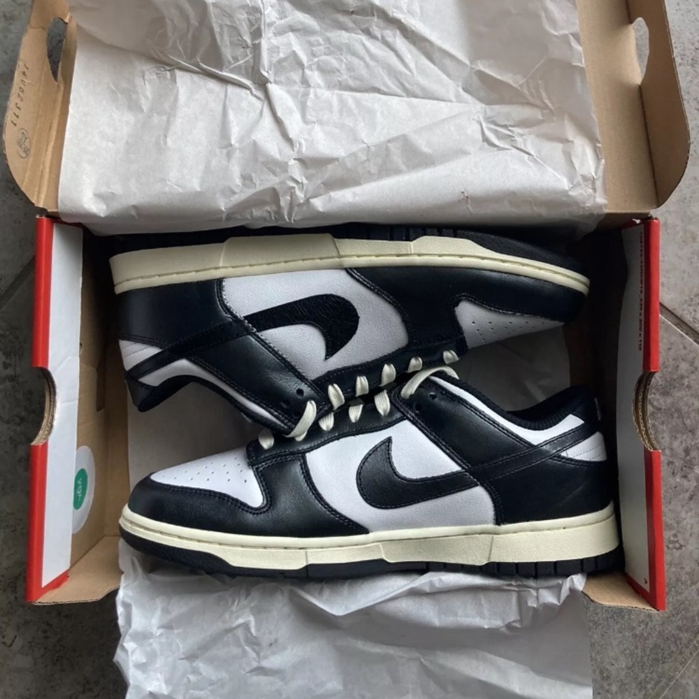 Nike Dunk Low “Vintage Panda” Black White FQ8899-100 Women’s Size 10.5 NEW SB FC - Picture 6 of 6